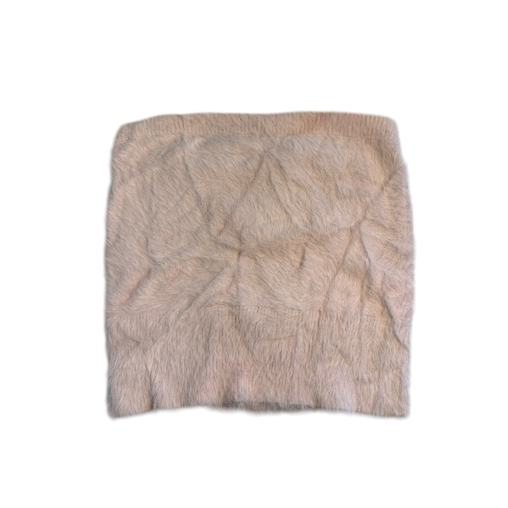 All in Favor Womens Pink Eyelash Knit Fuzzy Tube Top Strapless LT21265-001 Large